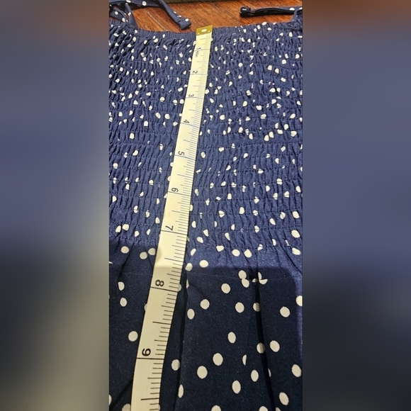 D&M Collection Ruched  Polka Dot  Wide Legged  Boho Loose Jumpsuit Woman's Lg - Picture 3 of 10